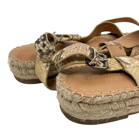 Madewell | Malia Espadrille Sandal in Snake Embossed Leather - Picture 8 of 10